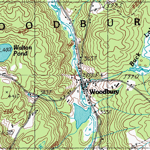 Topographic Map of Buck Lake Brook, VT