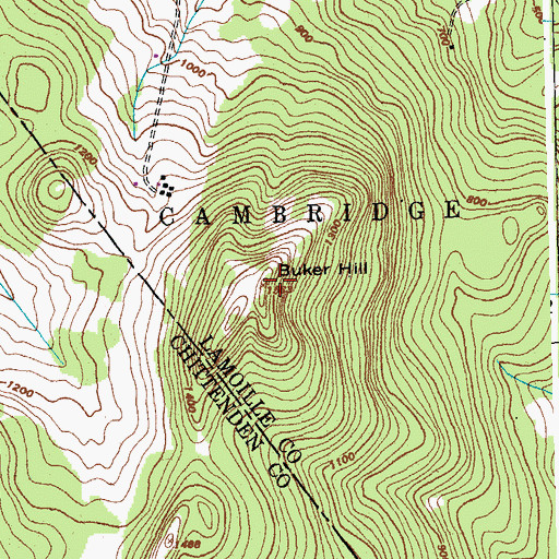 Topographic Map of Buker Hill, VT