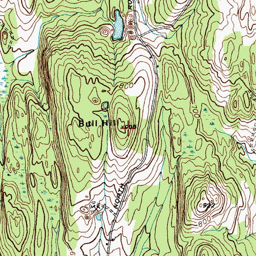 Topographic Map of Bull Hill, VT