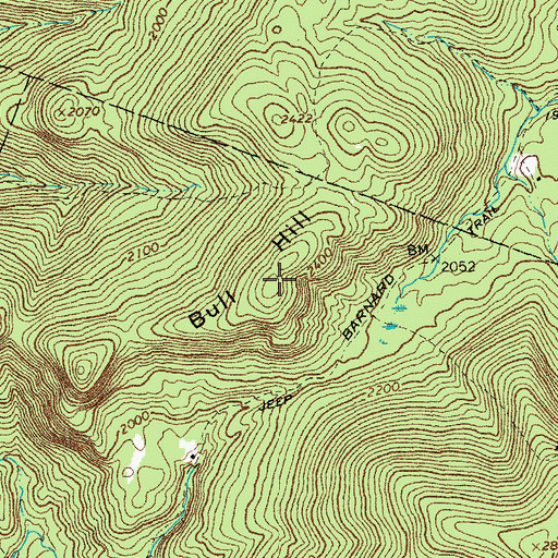 Topographic Map of Bull Hill, VT