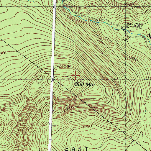 Topographic Map of Bull Mountain, VT