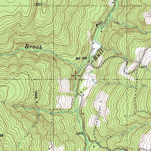 Topographic Map of Bull Run School, VT