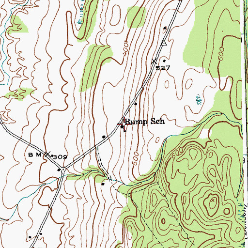 Topographic Map of Bump School, VT