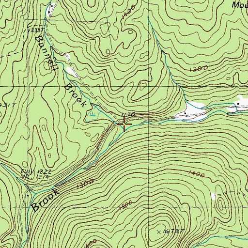 Topographic Map of Bunnell Brook, VT