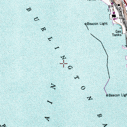 Topographic Map of Burlington Bay, VT