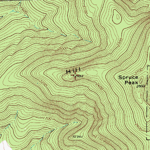 Topographic Map of Burnt Hill, VT
