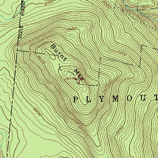 Topographic Map of Burnt Mountain, VT