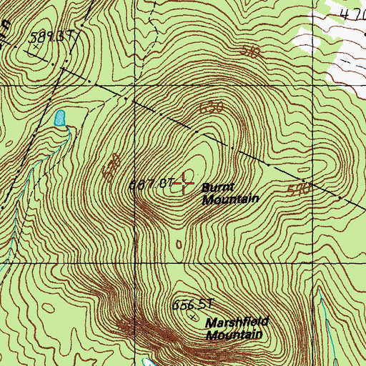 Topographic Map of Burnt Mountain, VT