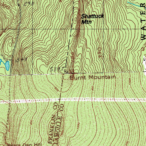 Topographic Map of Burnt Mountain, VT