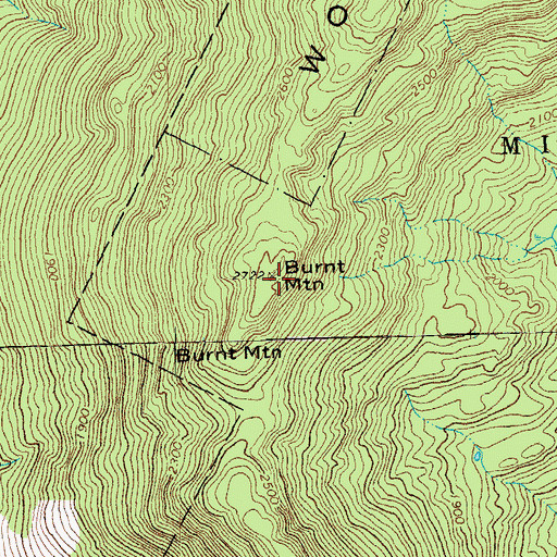 Topographic Map of Burnt Mountain, VT