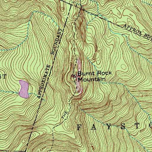 Topographic Map of Burnt Rock Mountain, VT