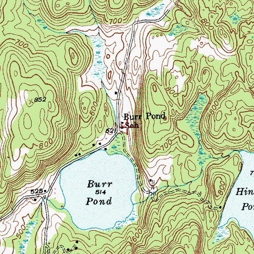 Topographic Map of Burr Pond School, VT