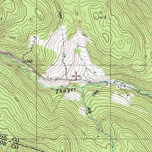Topographic Map of Burridge School, VT