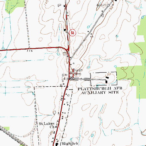 Topographic Map of Bush Cemetery, VT