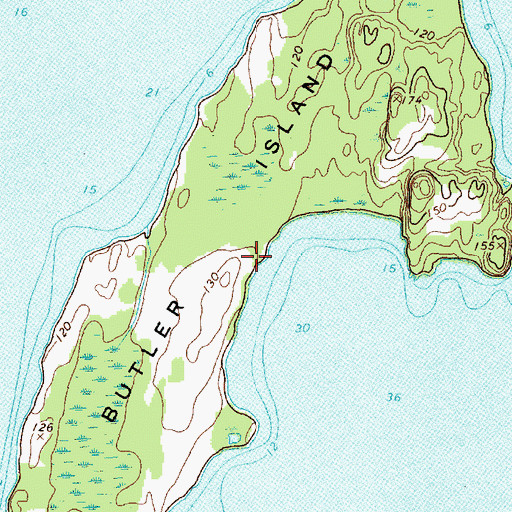 Topographic Map of Butler Island, VT