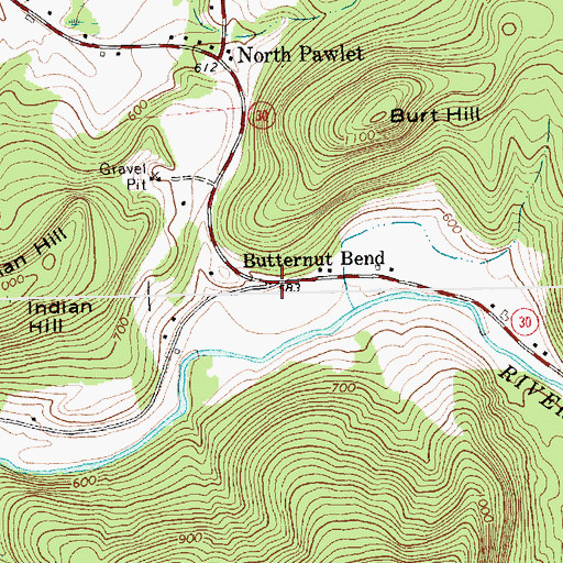 Topographic Map of Butternut, VT