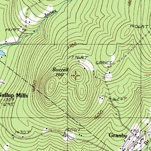 Topographic Map of Buzzell Hill, VT