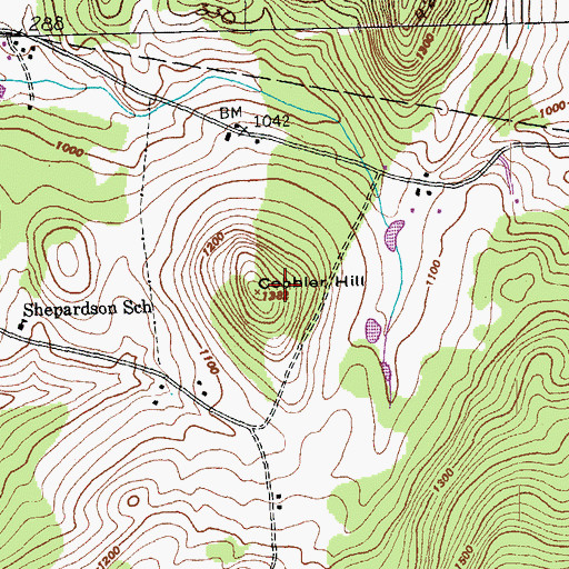 Topographic Map of Cobbler Hill, VT