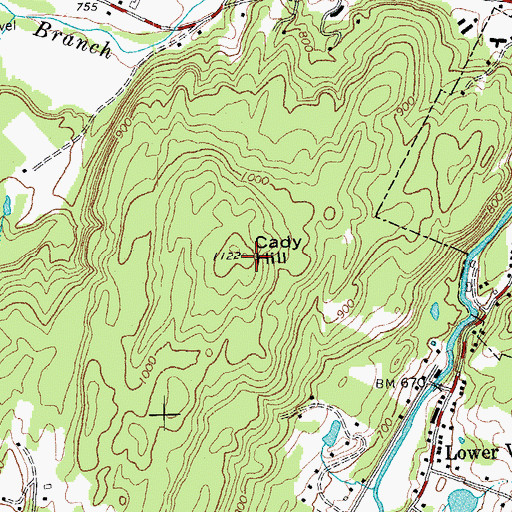 Topographic Map of Cady Hill, VT