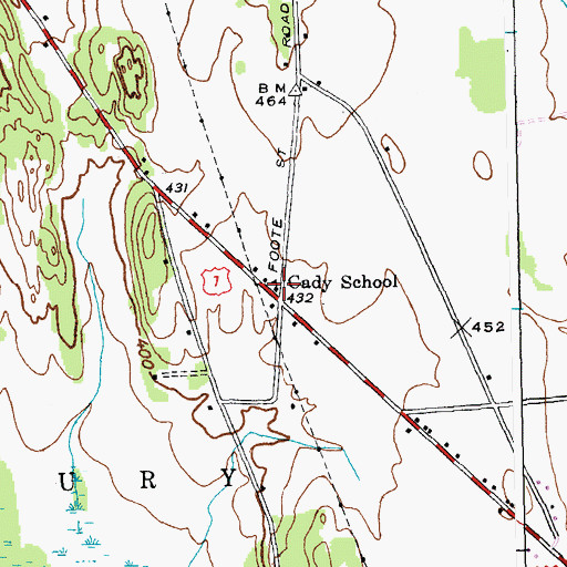 Topographic Map of Cady School, VT
