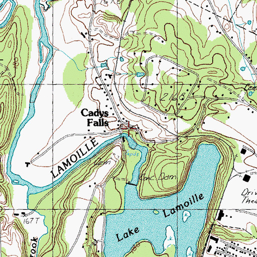 Topographic Map of Cadys Falls, VT