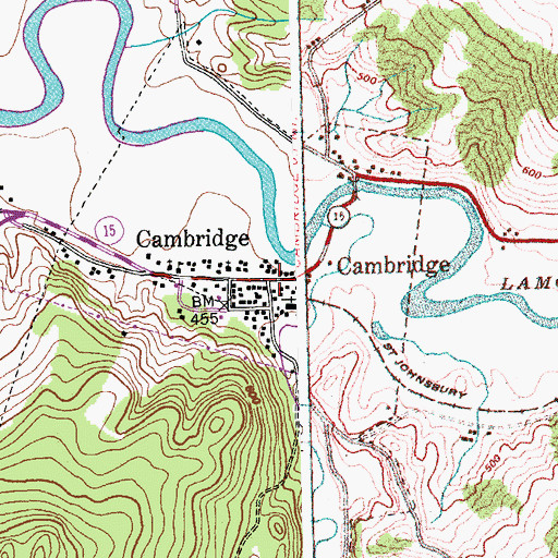 Topographic Map of Cambridge, VT