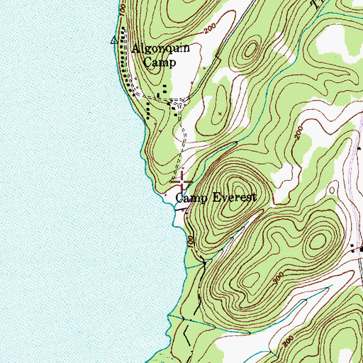 Topographic Map of Camp Everest, VT