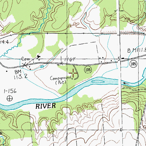 Topographic Map of Camp Grounds, VT