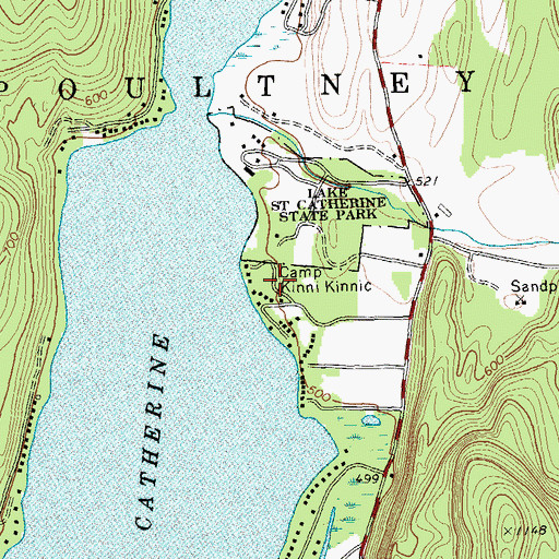 Topographic Map of Camp Kinni Kinnic, VT