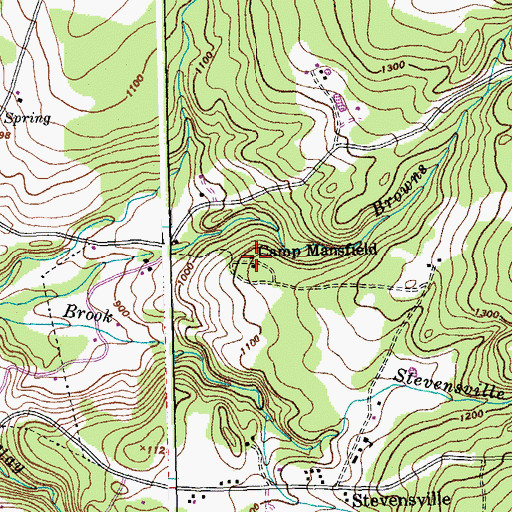 Topographic Map of Camp Mansfield, VT