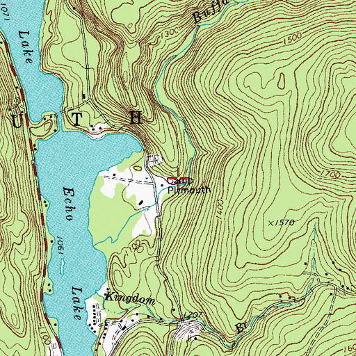 Topographic Map of Camp Plymouth, VT
