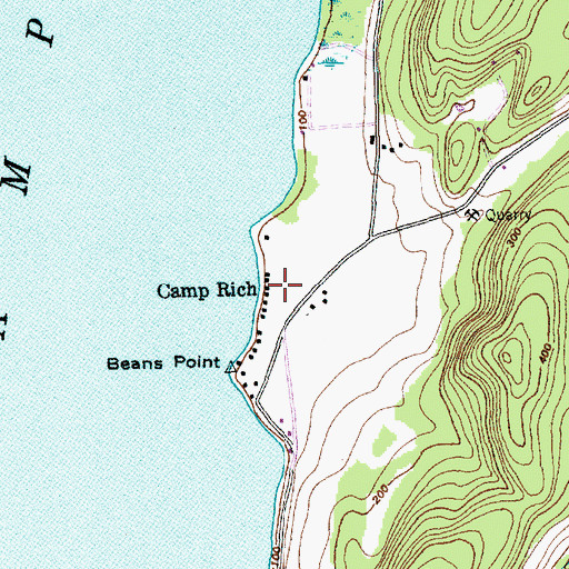 Topographic Map of Camp Rich, VT