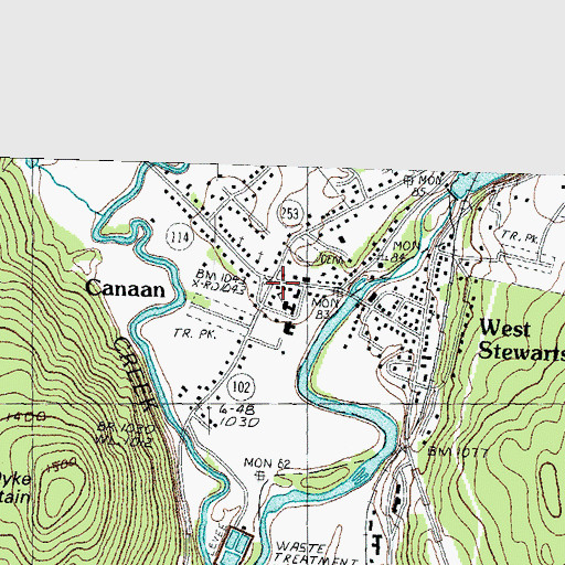 Topographic Map of Canaan, VT