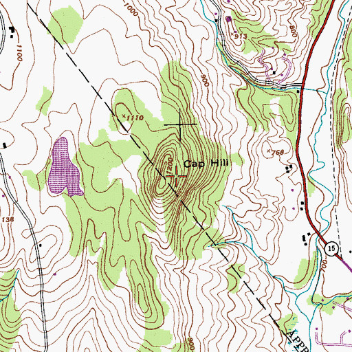 Topographic Map of Cap Hill, VT