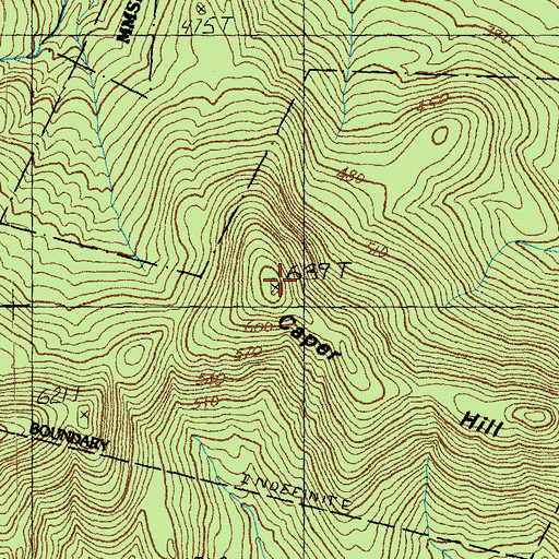 Topographic Map of Caper Hill, VT