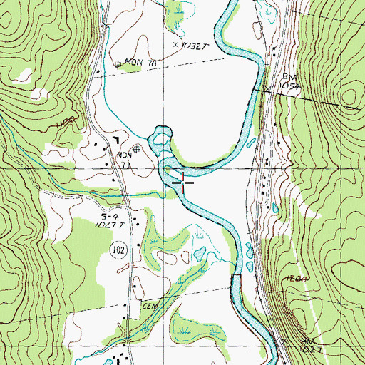 Topographic Map of Capon Brook, VT