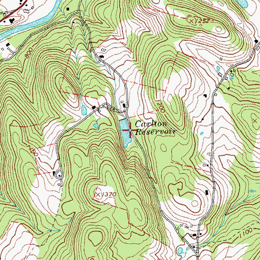 Topographic Map of Carlton Reservoir, VT