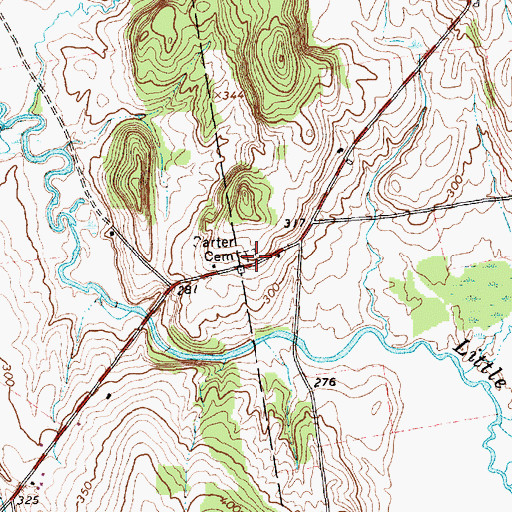 Topographic Map of Carter Cemetery, VT