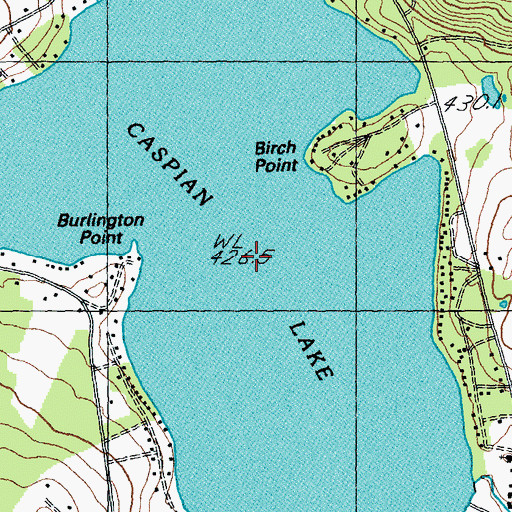 Topographic Map of Caspian Lake, VT