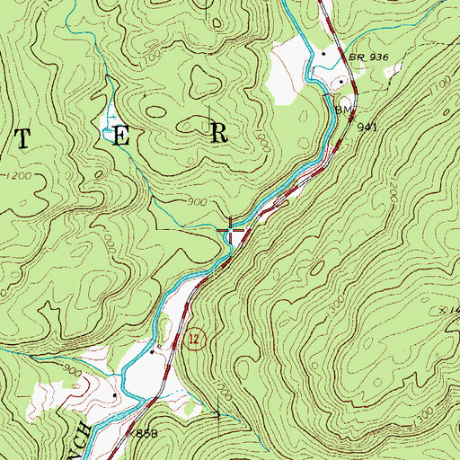 Topographic Map of Catamount Brook, VT