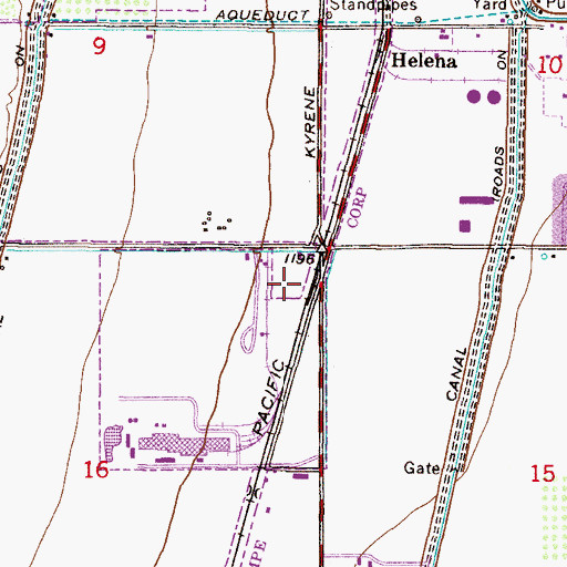 Topographic Map of Helena Railroad Station, AZ