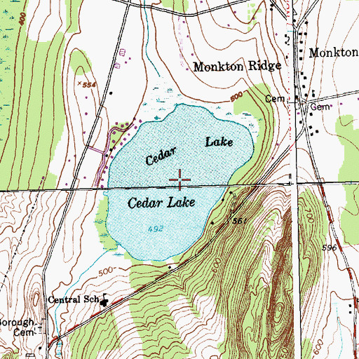 Topographic Map of Cedar Lake, VT