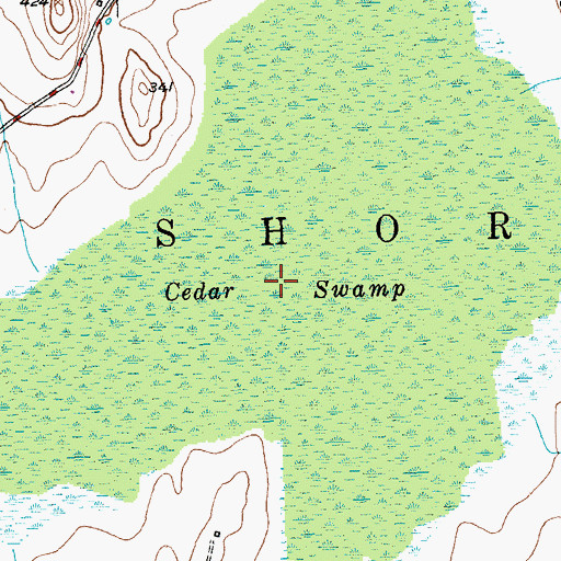 Topographic Map of Cedar Swamp, VT