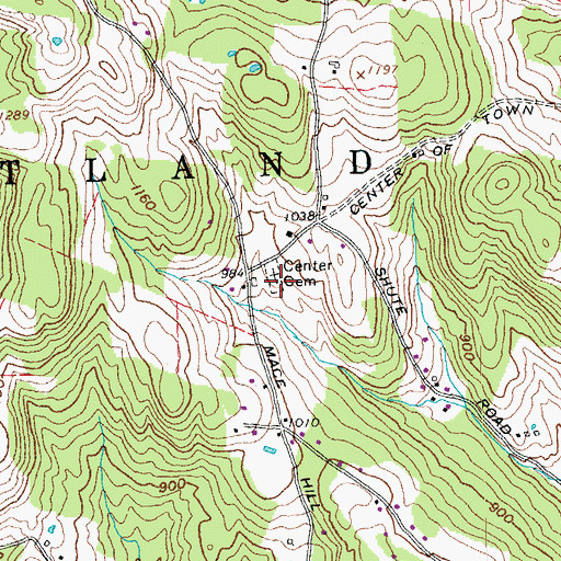 Topographic Map of Center Cemetery, VT
