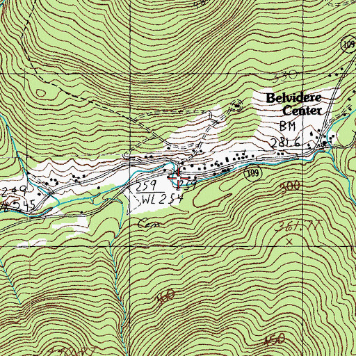 Topographic Map of Center Cemetery, VT