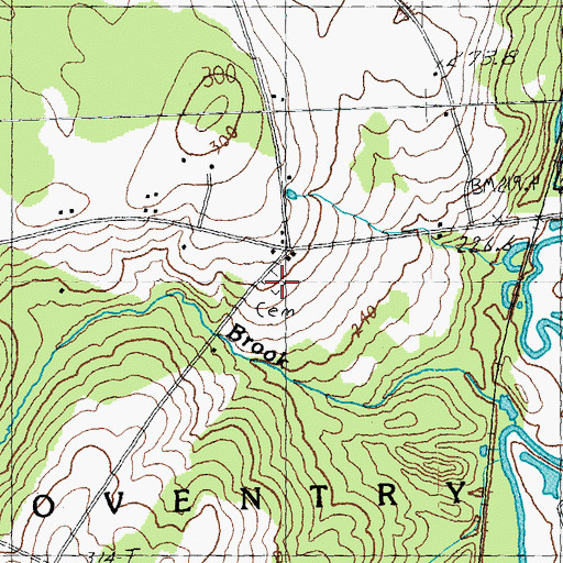 Topographic Map of Center Cemetery, VT