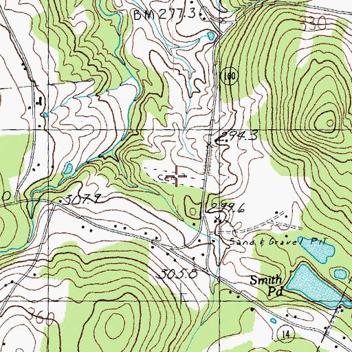 Topographic Map of Newport Center Cemetery, VT