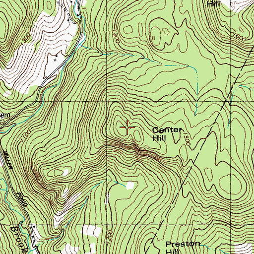 Topographic Map of Center Hill, VT