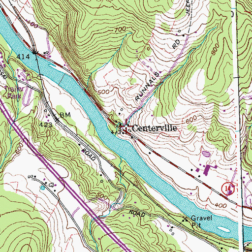 Topographic Map of Centerville, VT