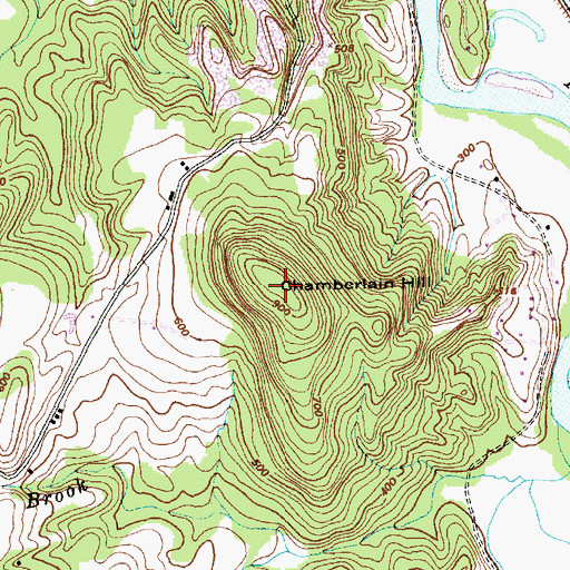 Topographic Map of Chamberlain Hill, VT